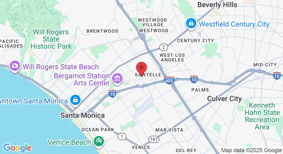Map of the LO Art studio on W Olympic Blvd, West LA