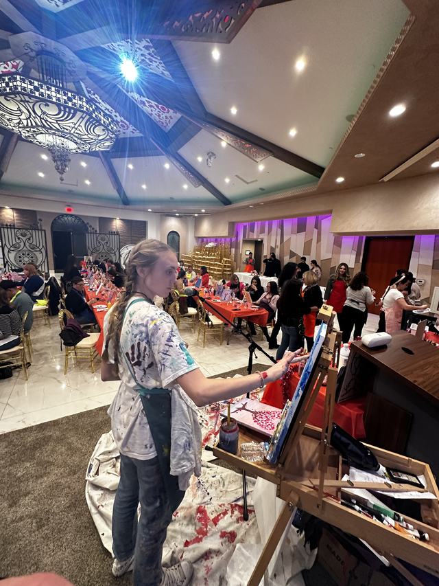 A large LO Art paint and sip event