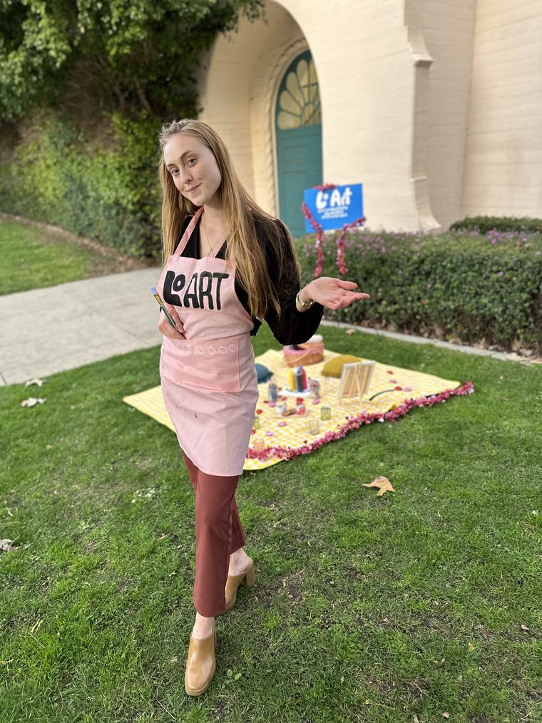 Lilly O'Brien hosting an outdoor LO Art pop-up